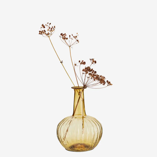 Madam Stoltz Glass vase yellow