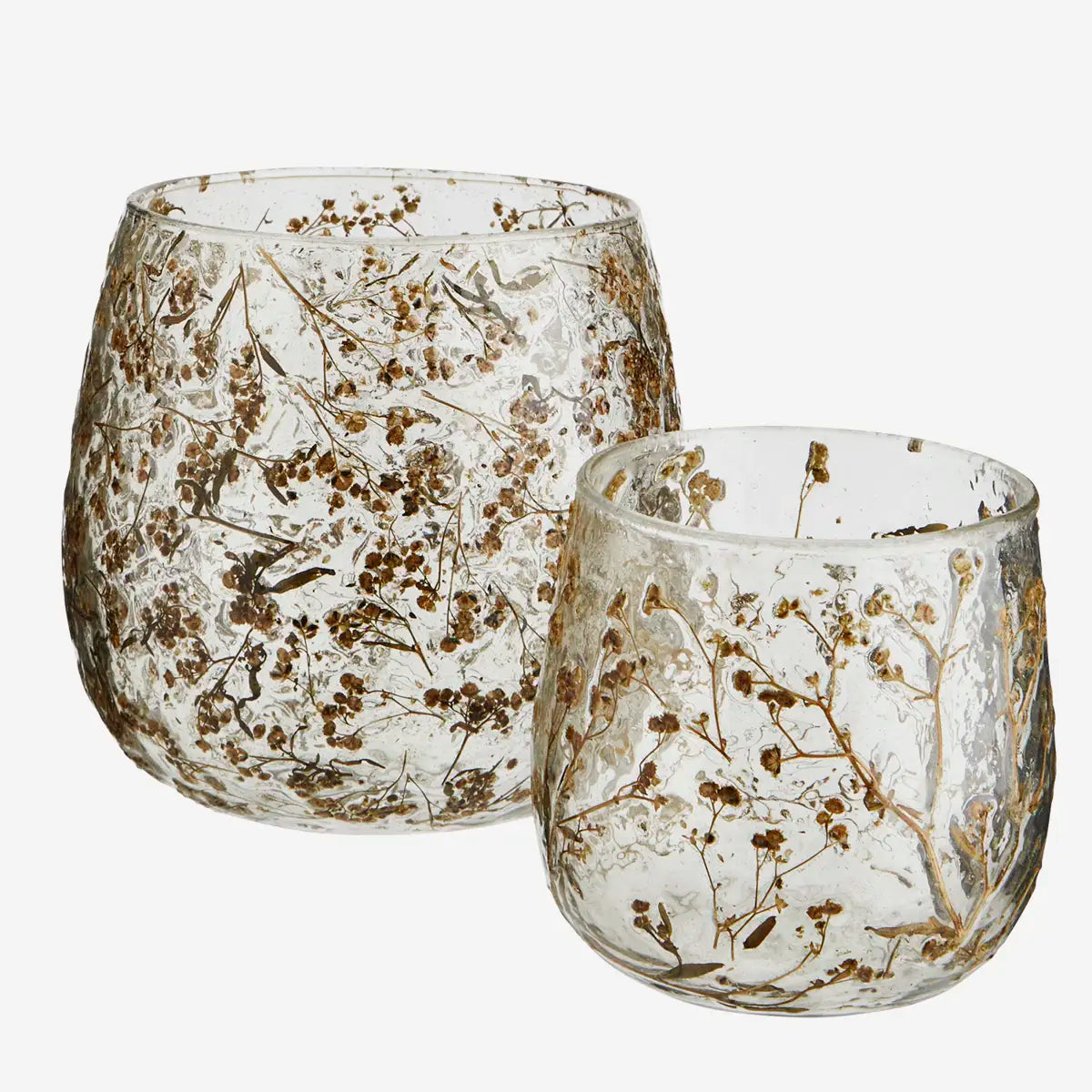 Madam Stoltz Glass Tealight Holder Leaf