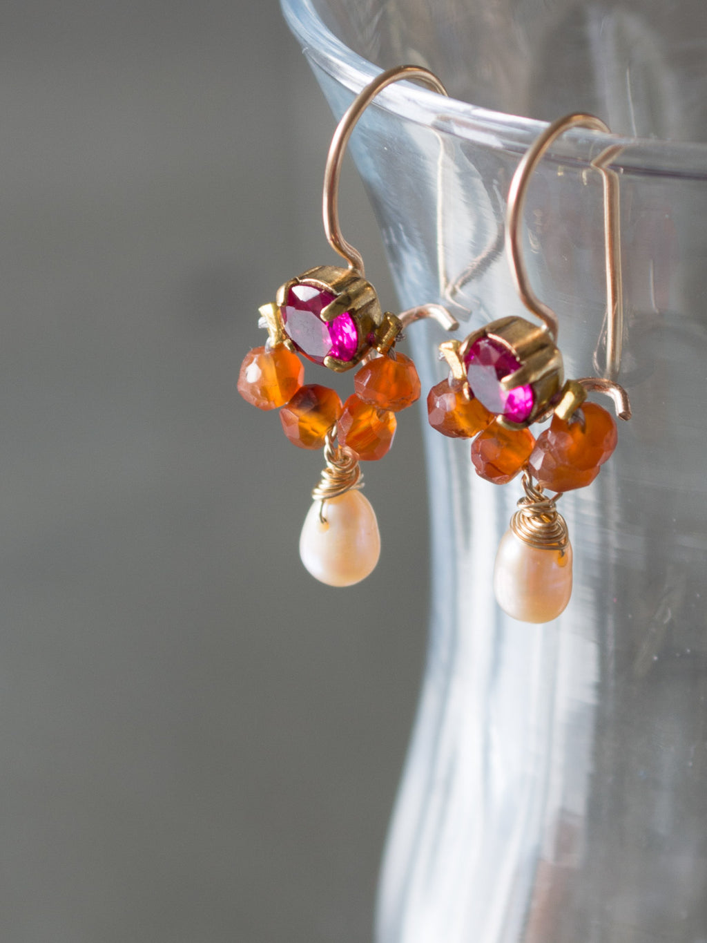 Ohrringe Dancer Dunkelrot